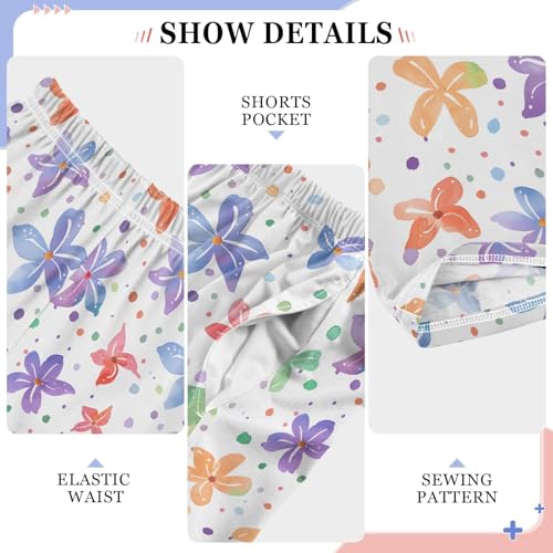 Pajama Pants Flowers Dots PJ Bottoms Sleepwear Lounge Sleep Pant with Pockets4