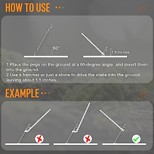 Grassman Tent Stakes, 16 Pack 9in Heavy Duty Ground pegs with Reflective Pull Ropes, Leightweight-Durable-Safe Metal Backpacking Camping Spiles