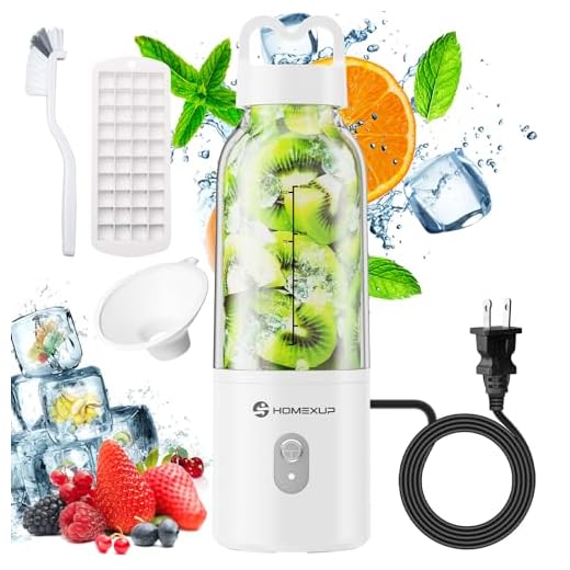 Portable Personal Blender 17 OZ/500 ML Juicer, 175W Personal Size Blender, Ideal for Smoothies, Ice Blending, Juicing, and Food Processing, Compact, Convenient, and Versatile (White)