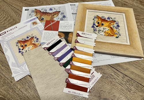 Image of RIOLIS 1776 Little Fox Counted Cross Stitch Kit 5.12 x 5.12 in