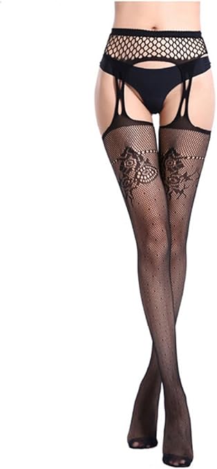 lace garter belt and thigh high stockings