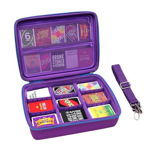 XANAD Card Game Case Fits 3000+ Cards Fits for Baseball Sports playing card/UNO/playing card Against Humanity Card Game and All Other Card Games Expansions (Purple)