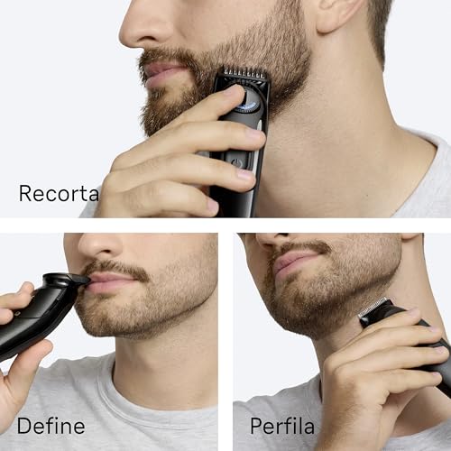 Braun Recortadora De Barba Series 3 BT3565, Barbero Recargable, +6 Accesorios De Afeitado, 50 Min De Autonomía, Lámina De Corte Ultra Afilada, 40 Longitudes, Negro/Azul - imagen 5