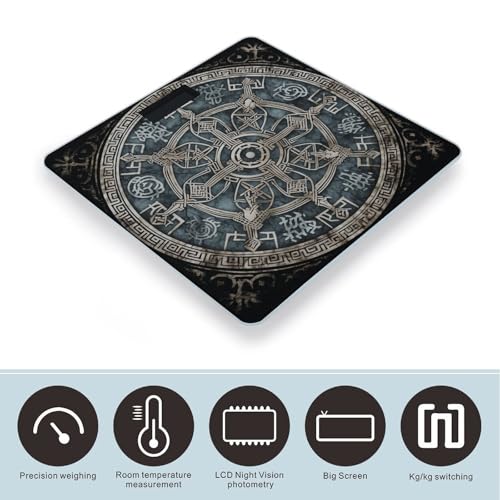 Báscula digital Helm of Awe para baño 26x26 cm vidrio templado miniatura 3