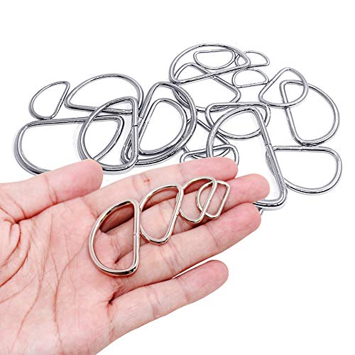 SENHAI 50 Stück Sortiert Splitter-O-Ring & 20 Stück Mehrzweck Metall D Ring zum Hardware Kunst Nähprojekte Handgemachte DIY Zubehör