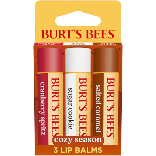 Burt's Bees Cozy Season Lip Balm Set, Natural Origin Lip Care, 3 Tubes, 0.15 oz.