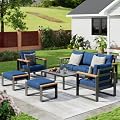 Sundale Outdoor Aluminum Patio Furniture Set, 6 Piece Conversation Sets