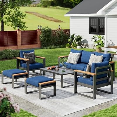 Sundale Outdoor Aluminum Patio Furniture Set, 6 Piece Conversation Sets