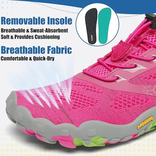Image of SAGUARO Womens Mens Barefoot Shoes Minimalist Trail Runner Wide Toe Box Zero Drop Outdoor Cross Training Shoe
