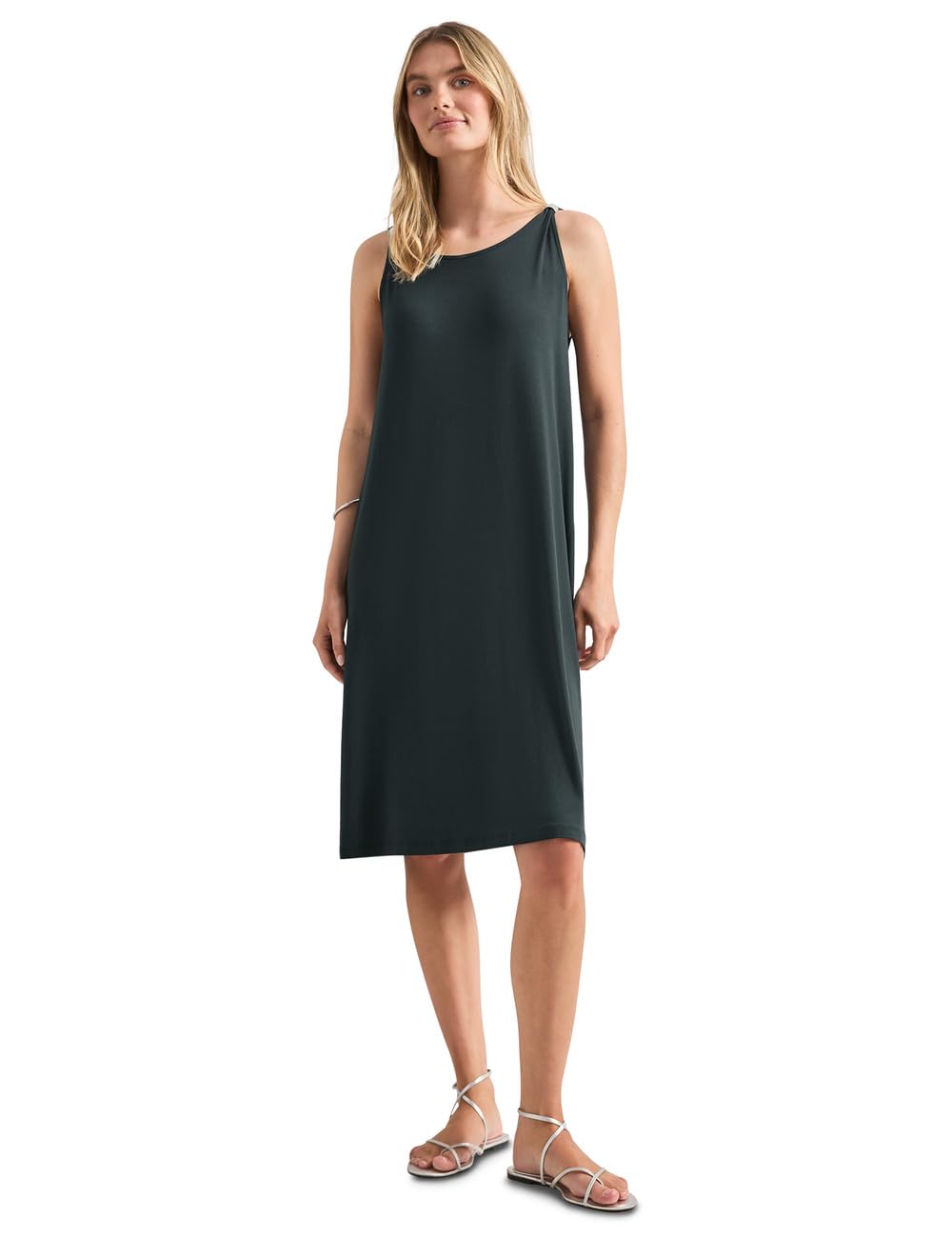 Street One Knee Length Dress with Buckle Detail Deep Bound Green 36