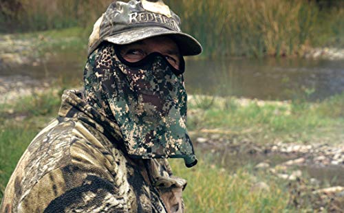 Image of DOWN UNDER OUTDOORS Camo Hunting Face Mask in Lightweight Breathable Sheer Mesh for Warm Weather, Adjustable for Men, Women and Kids