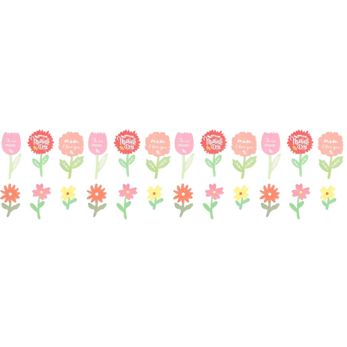 PRETYZOOM 4 Juegos Inserciones De Pastel Del Día De La Toppers Para Tartas Decoración Para Pasteles Topper Del Día De Las Madres Decoraciones De Flores De Boda Papel 60 Piezas * 4