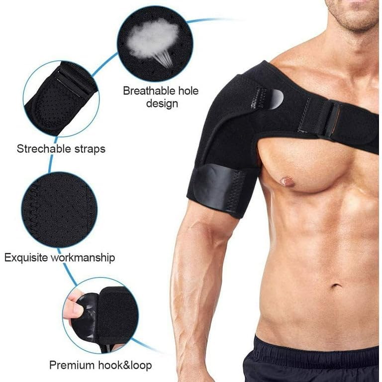 Image of Shoulder Support Brace for Men & Women - Pain Relief & Support for Rotator Cuff, AC Joint & Dislocated Shoulder - Adjustable Shoulder Support Strap | Neoprene Foam | Universal Fit Both Left & Right Side