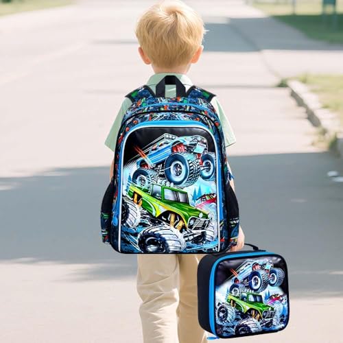 Image of CCJPX 5Pcs Kids Luggage for Boys, Truck Rolling Travel Carry on Suitcase for Toddler Children with Wheels(Blue)