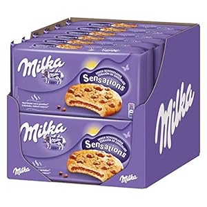 Milka Sensations Chocolade voor binnen – Cookie met chocoladestukjes en chocoladecrèmevulling – 12 x 156 g