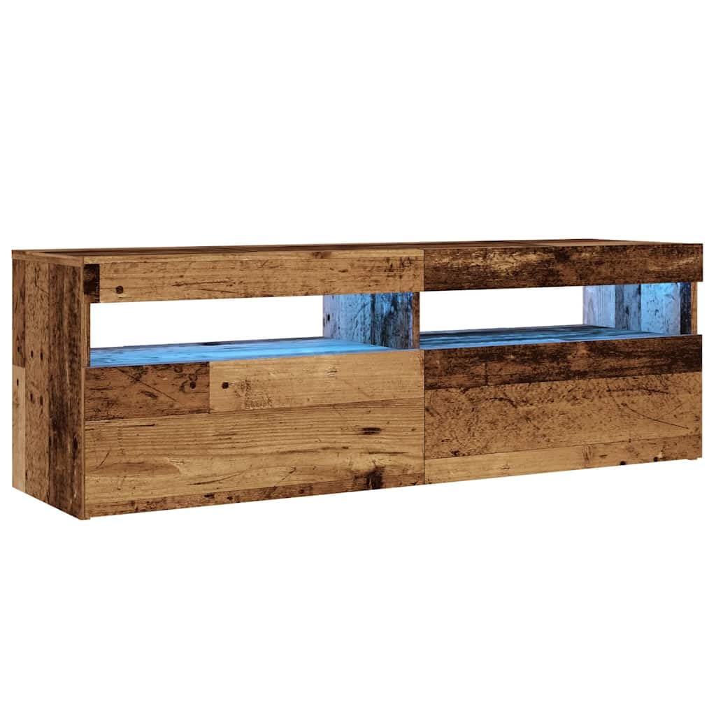 vidaXL TV Cabinet with LED Lights, TV Unit for Living Room, TV Stand with Storage, Entertainment Centre, Modern Style, Old Wood Engineered Wood — image 1