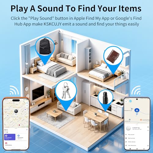 Image of 2026 Air Tracker Tag-4 Pack Item Locator for Android & iOS Bluetooth Tracker,Key Finders,Smart Tags Work with Apple Find My & Google's Find Hub