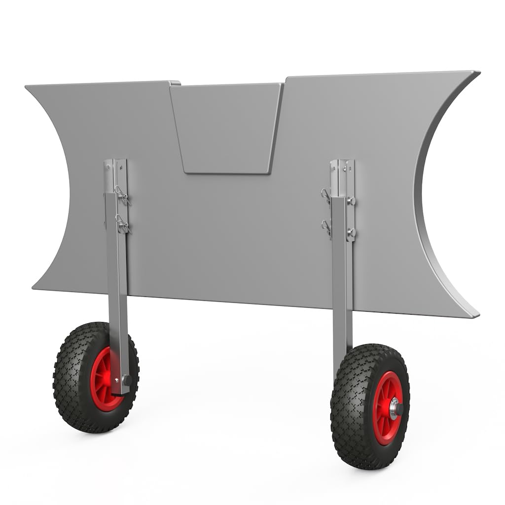 SUPROD Boat Transom Wheels Launching Wheels Dinghy for Inflatables Foldable Stainless Steel ET200, black/red