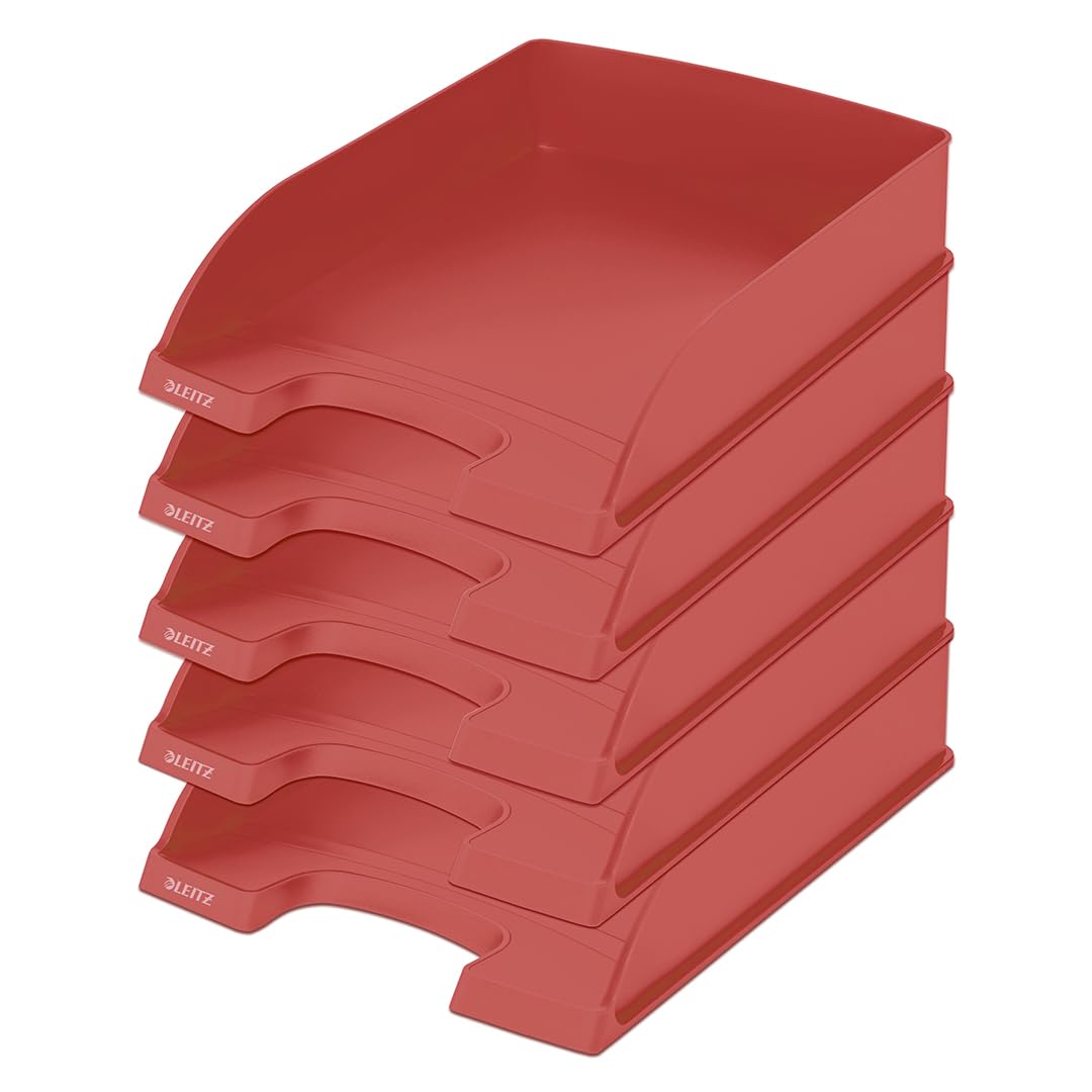 Leitz Letter Tray, A4, 100% Recyclable, Blue Angel Certified, Recycle Range, Red, 52275020
