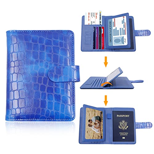 Image of Melsbrinna Rfid Passport Holder for Travel women /Men, Cute Passport Wallet Rfid Blocking Card Slots, Rfid Passport Cover /CaseTravel Wallet, Passport Book Holder, Blue3, Cute