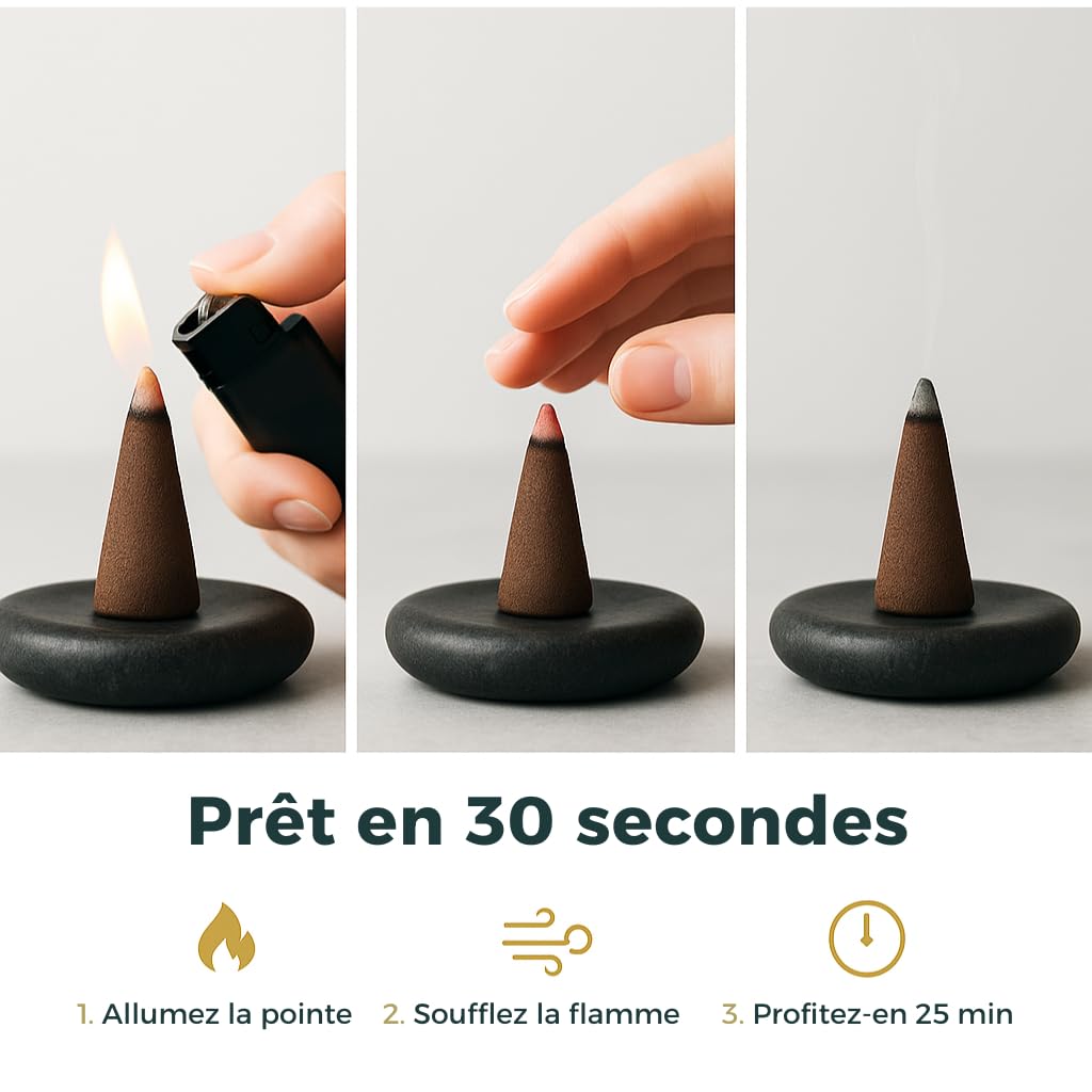 Fumino Encens Cone Naturels Faits Maison Lot 6 boîtes 90 cônes Masala Agarbatti Joss