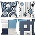 GSP Gspirit 4 Pack Cuscini Divano Moderni Blu Cotone Biancheria Tropicale Decorativo Copricuscini Divano 45x45 cm