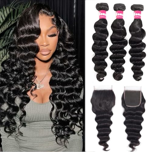 Beaushine 10A Human Hair Bundles with Closure...