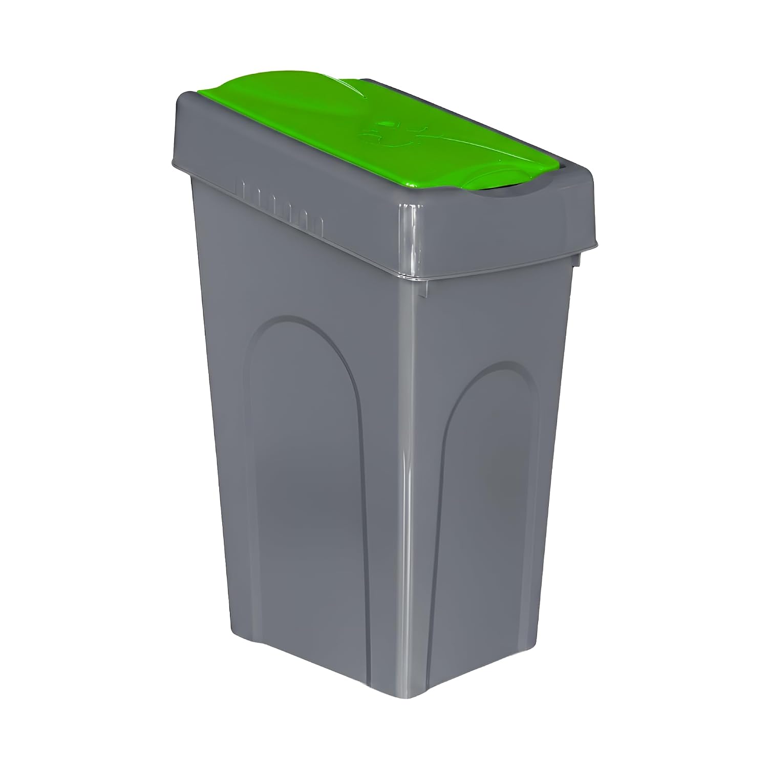 Optimal Products 50L Plastic Recycling Bin Rubbish Dustbin Kitchen Garden Recycle Waste Bin With Lid Green, 1