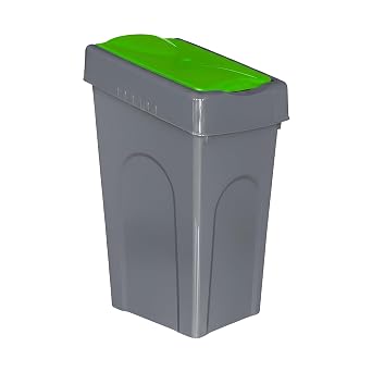 Optimal Products 50L Plastic Recycling Bin Rubbish Dustbin Kitchen Garden Recycle Waste Bin With Lid Green, 1