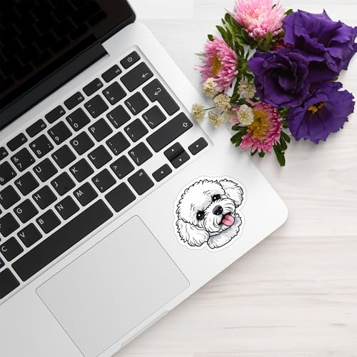 Image of Maltese Dog Sticker Cute Maltese Puppy Vinyl Decal Waterproof Dog Lover Sticker for Laptop Water Bottle Car Window Notebook Pet Lover Gift