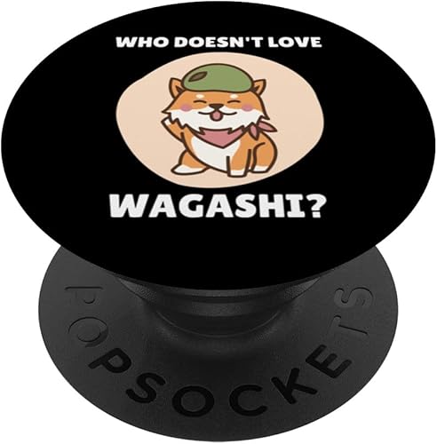 Kawaii Shiba Inu Who Doesn't Love Wagashi Shiba Inu Lover PopSockets Swappable PopGrip