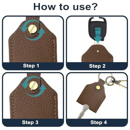Image of Leather Key Sleeve, Broken Car Key Loop Replacement, Stylish Key Cover for Women Men