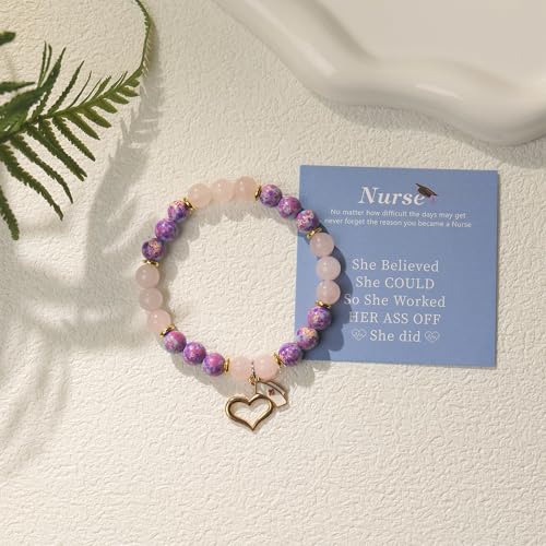 Image of Nurse Graduation Gifts for Women,Class of 2025 Nurse Bracelets with Stethoscope Injector, Nurses Week Gift Nurses Appreciation Gifts