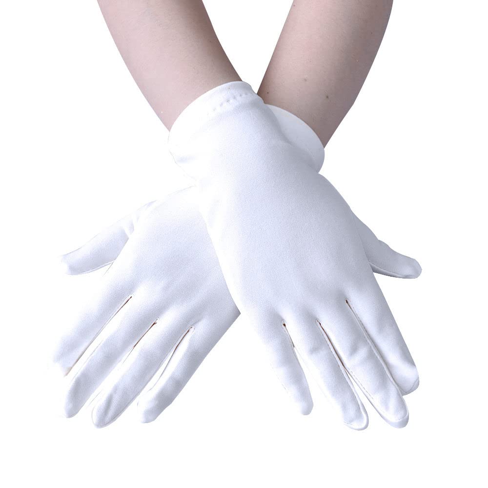 GIVBRO White Working Gloves Uniform Gloves Opera Fancy Dress Accessories for Daily Work Service Tuxedo Jewelry Inspection