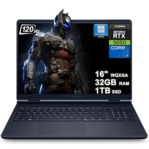 Dell Alienware 16 Aurora Gaming AI Laptop 16 WQXGA 120Hz (100% sRGB) Intel 10-core Core 7 240H (>Ultra 7 165H) 32GB RAM 1TB SSD GeForce RTX 5050 DLSS4 (Up to 421 AI Tops) Win11Pro