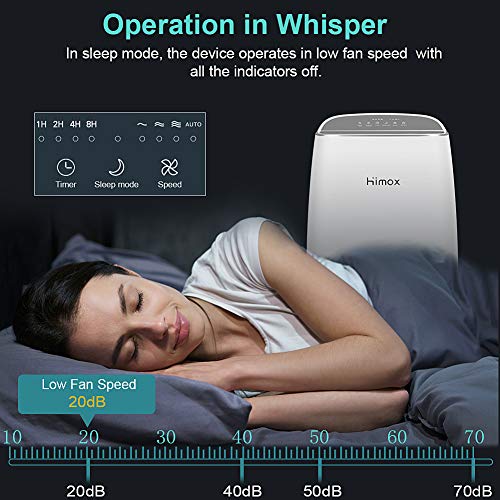HIMOX Purificatore d'Aria Casa Ionizzatore, Filtro...