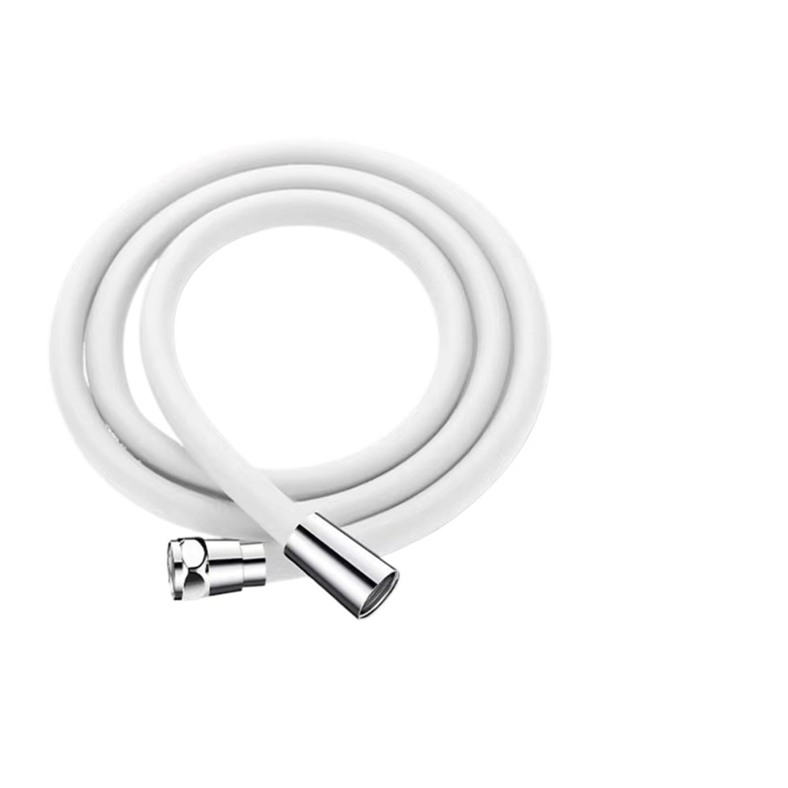 1.5/2.0/3.0M Flexible Silicone Shower Hose, Extension Water Pipe for Bathroom(White,2.0M)