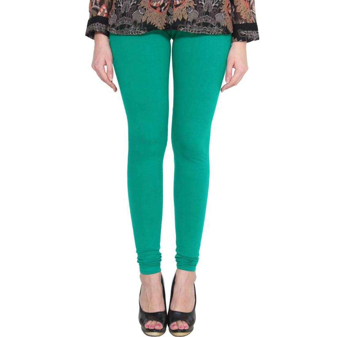 flexica Women's Rama Green Cotton Lycra Churidar Legging-picture-45