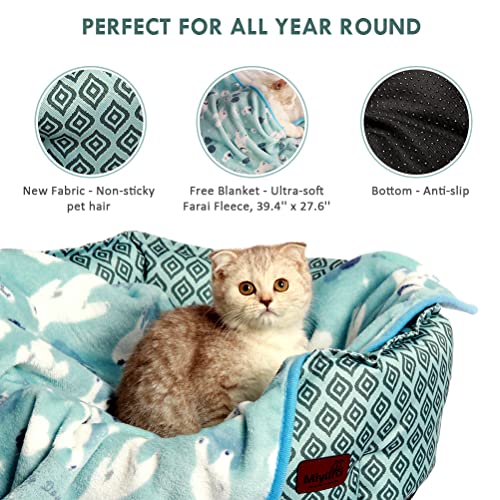 Cat Bed Dog Beds for Small Dogs, Non-Sticky Hair, Easy Clean, Free Soft Flannel Blanket, Kitten Bed for Indoor Cats, Non… - Image 4