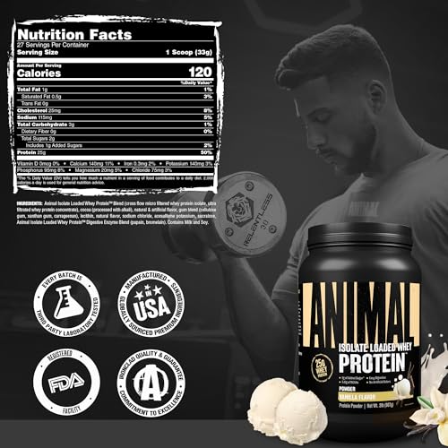 Image of Animal Whey Isolate Protein Powder, 25G High Protein | Vanilla 2LB