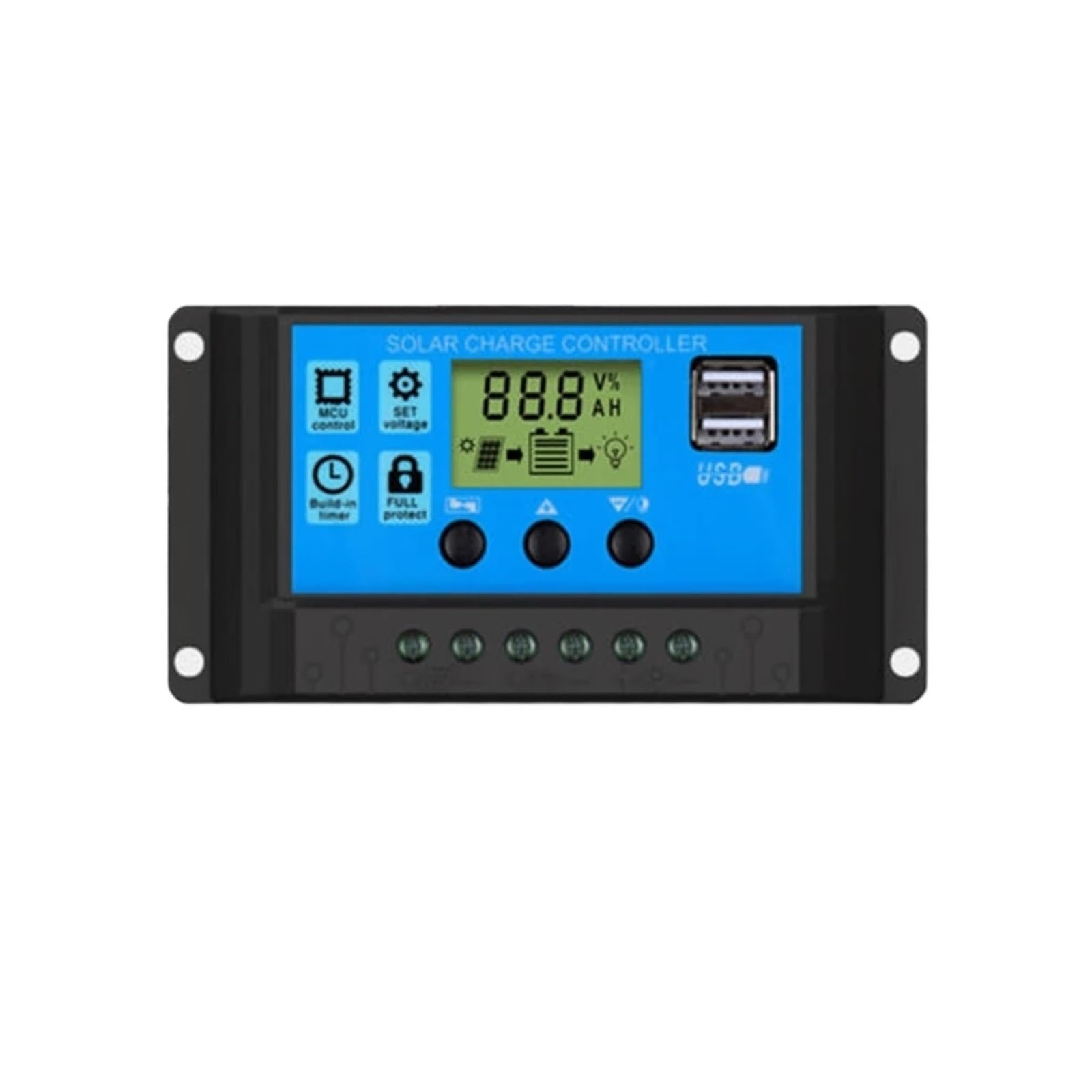 Solar Charge Controller, 100W 12V 24V Waterproof Solar Generator Charge Controller Wind Power Regulator Windmill(30A)