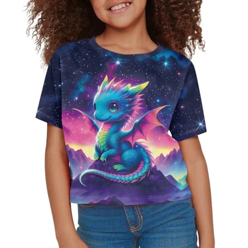 Image of Kids Crop Top Short Sleeve T-Shirts for Girls Size 5-14