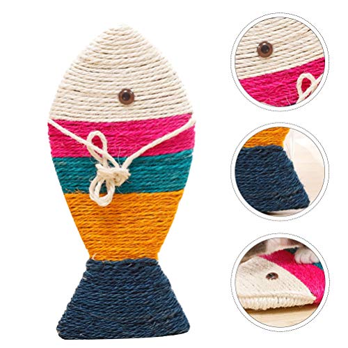 Cor listrado de sisal peixe chato pet dieta gato scratcher