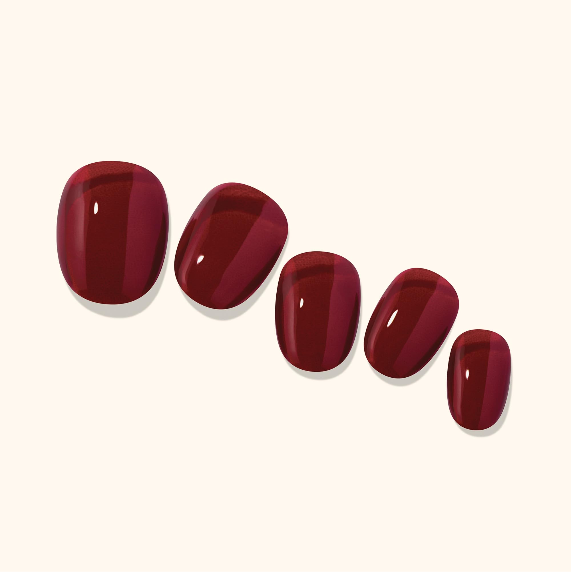 Heyhae Midnight Rouge Gel Nail Strips - Bold Red Nails -9