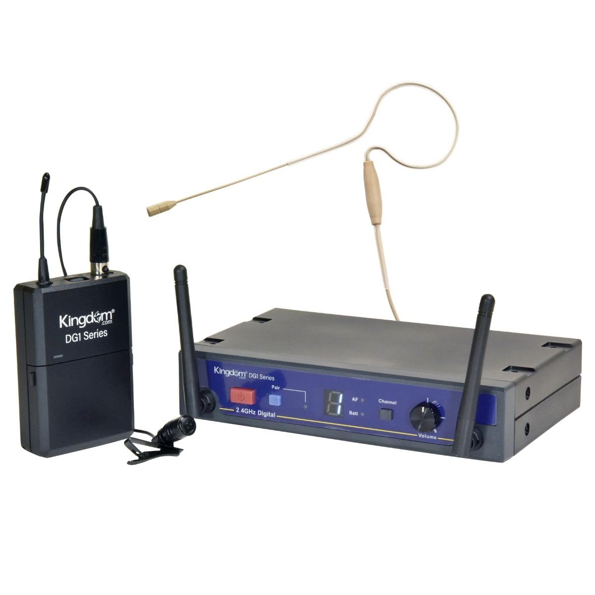 Kingdom True Diversity Digital Wireless Lapel Mic with Ear Worn Mic, Fantastic for Pastors, Vocalists, Public Speakers, Live Stage, Church, Performance or Profesional Use