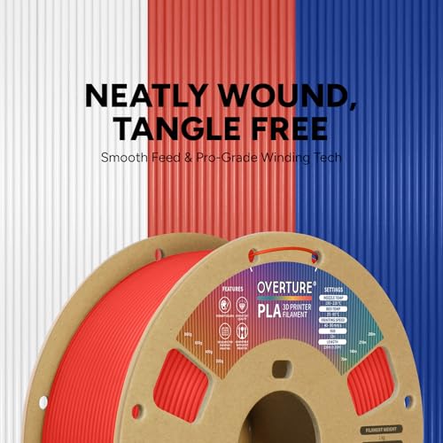 Image of OVERTURE PLA Plus (PLA+) Filament 1.75 mm PLA Professional Toughness Improved PLA Roll, Cardboard Spool, Premium PLA 1 kg, Dimensional Accuracy 99% Probability + /- 0.03 mm (GM 6Colours)