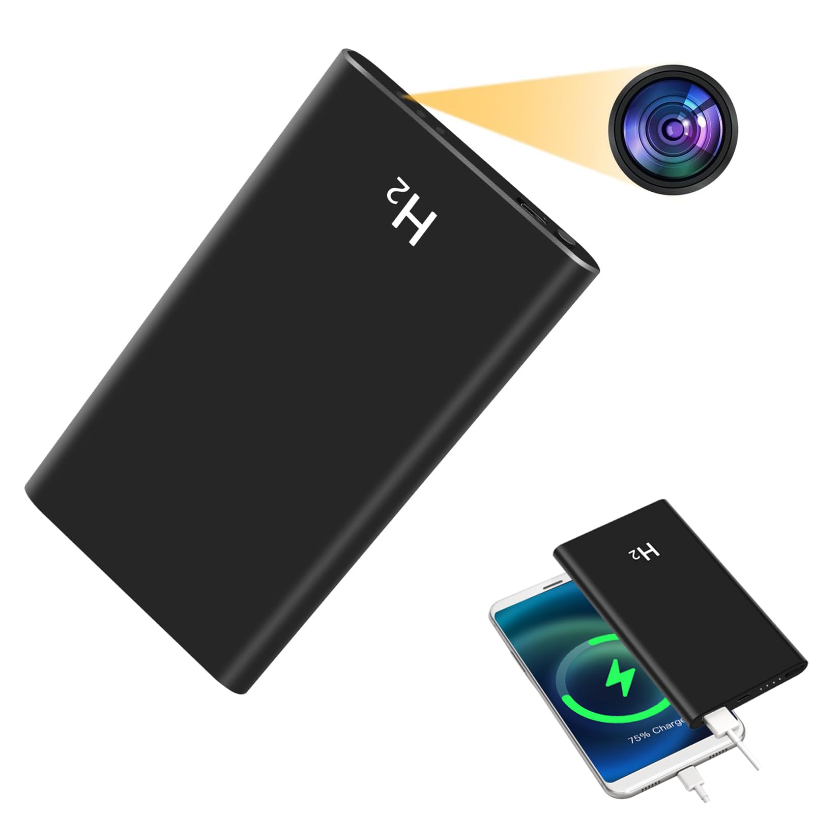 Amazon.co.jp: CLYZSTU 隠しカメラ モバイルバッテリー型カメラ、小型  