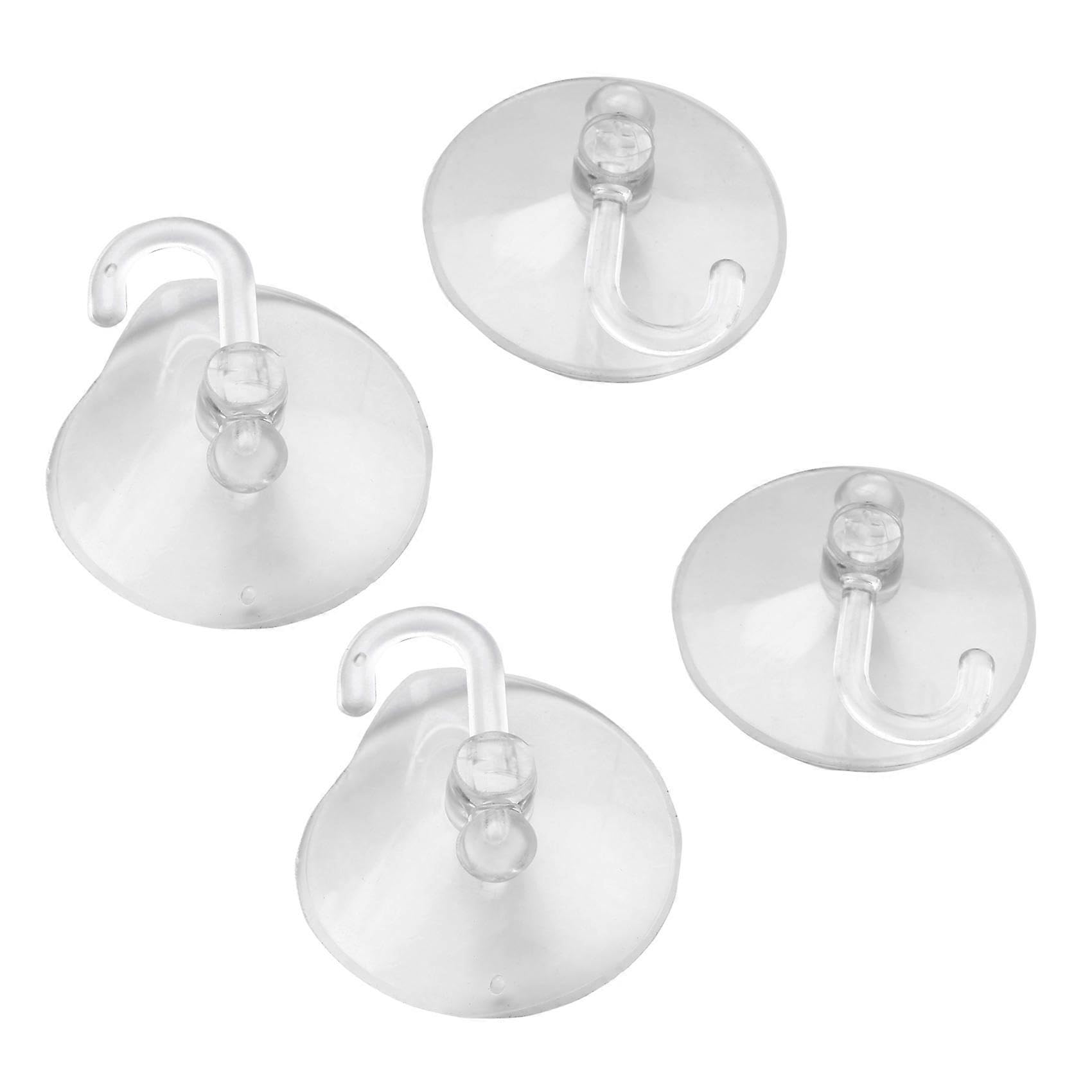 JOYHAPPST 40 x Suction Cups Clear Plastic Cups with Metal Hooks Window Decoration Cabinet Sucker Perfect for