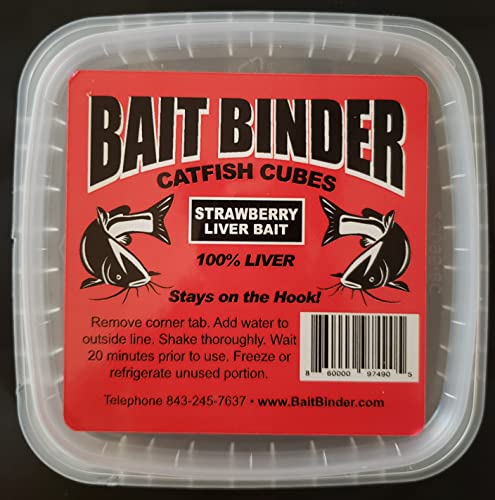 Bait Binder® Catfish Cubes - Liver Catfish Bait - Strawberry