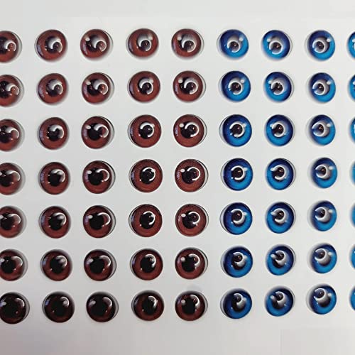Adhesive Resin Eyes for Clays MF 75 P (8X7 mm) 63 Units